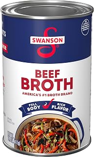 Swanson 100% Natural Gluten-Free Beef Broth, 14.5 oz Can - Fat-Free Stock for Soups, Stews & Rich Recipes