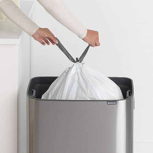 Miniatura 4 de Brabantia Bo Touch Top - Cubo de basura de 16 galones (negro mate) suave de apertura y cierre para cocina y reciclaje con compartimento extraíble