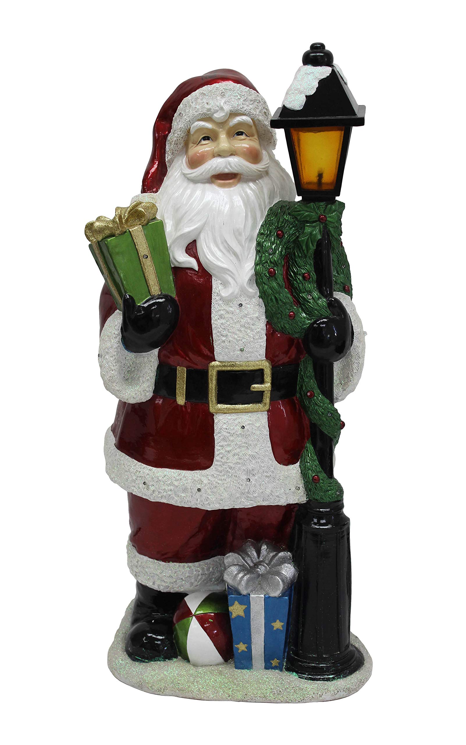 Hi-Line Gift Ltd Santa Lamp Post with 22 LEDs