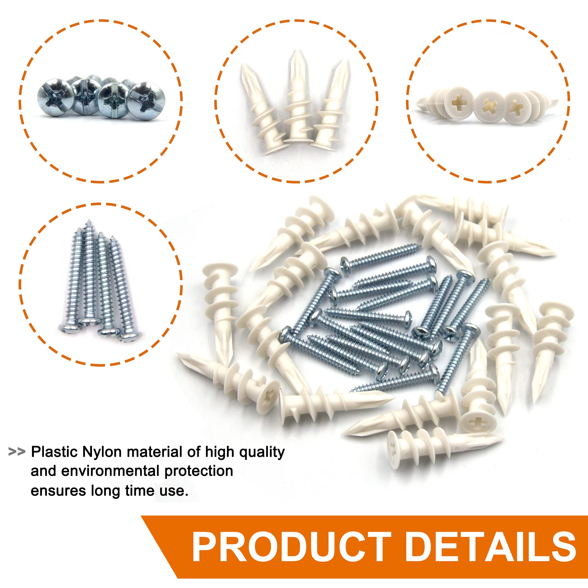 Self Tapping Sheetrock Anchors Hanging and Mounting 5075lbs 10 Pack