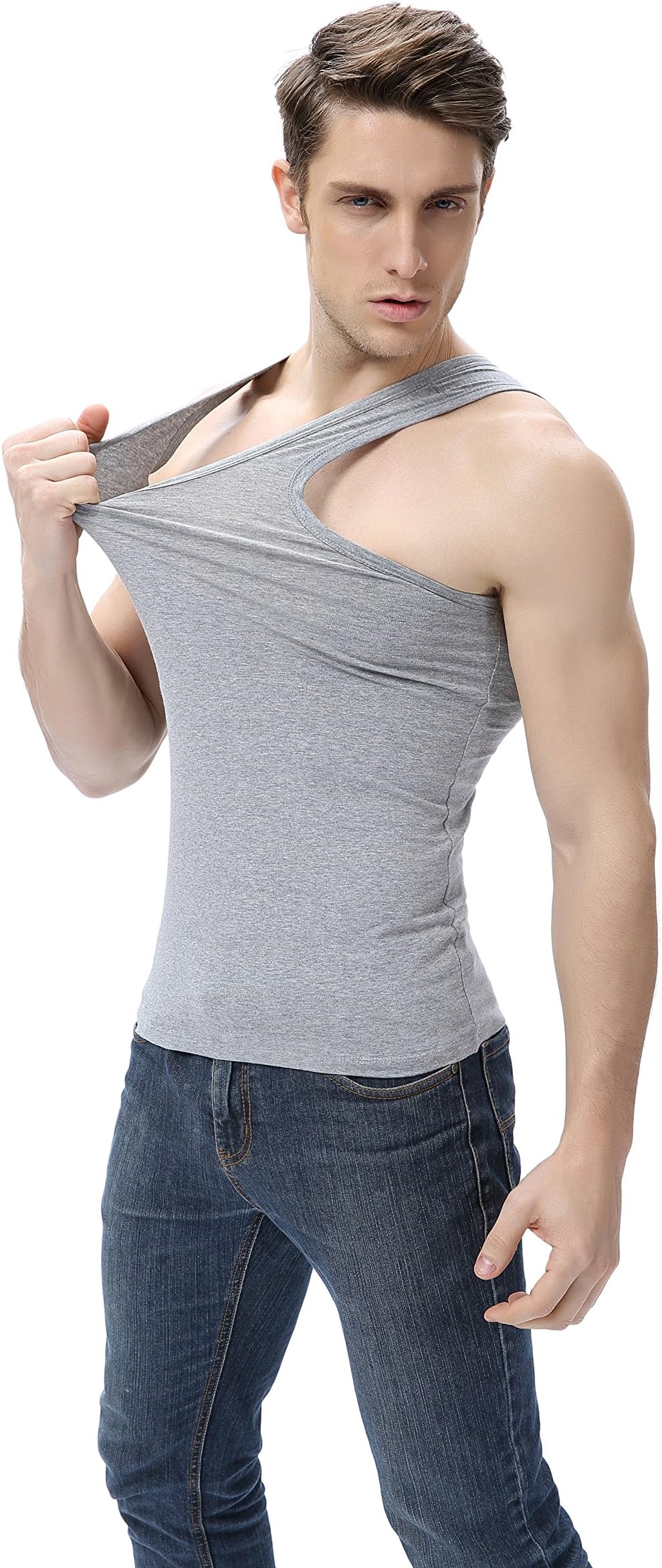 LEMONMOON Men's Summer Top T-Shirt 1pc Tanks Short Sleeve Undershirts Underwear