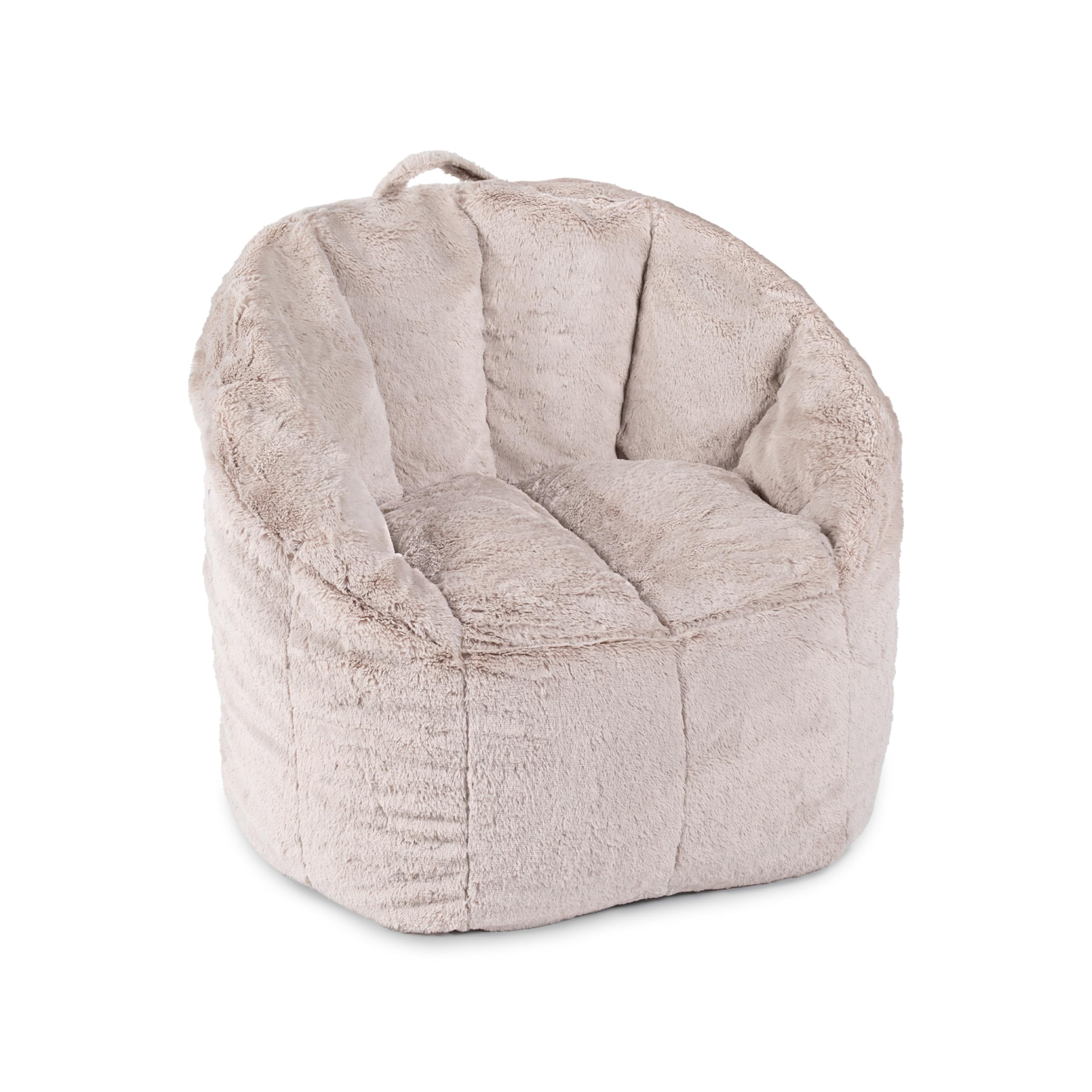 Big Joe Milano Bean Bag Chair for Kids, Teens, Adults, Ultra-Soft Taupe Plushie Polyester Blend, Lightweight Seat for Reading Nook and Gaming, 2.5