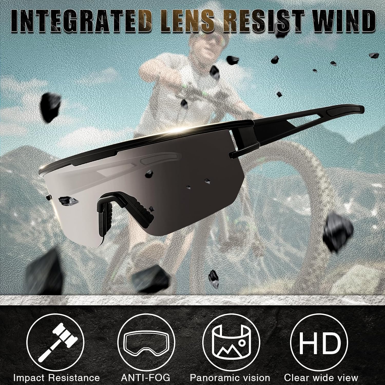 Sports Sunglasses Polarized Cycling Sunglasses TR90 Frame Goggles UV400 - Image 2