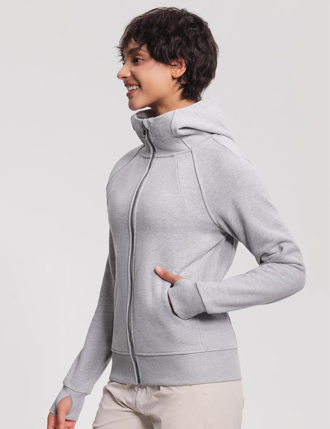 THE GYM PEOPLE Women's Zip Up Hoodies Fleece Workout Jackets Sweatshirts with Pockets Thumb Hole