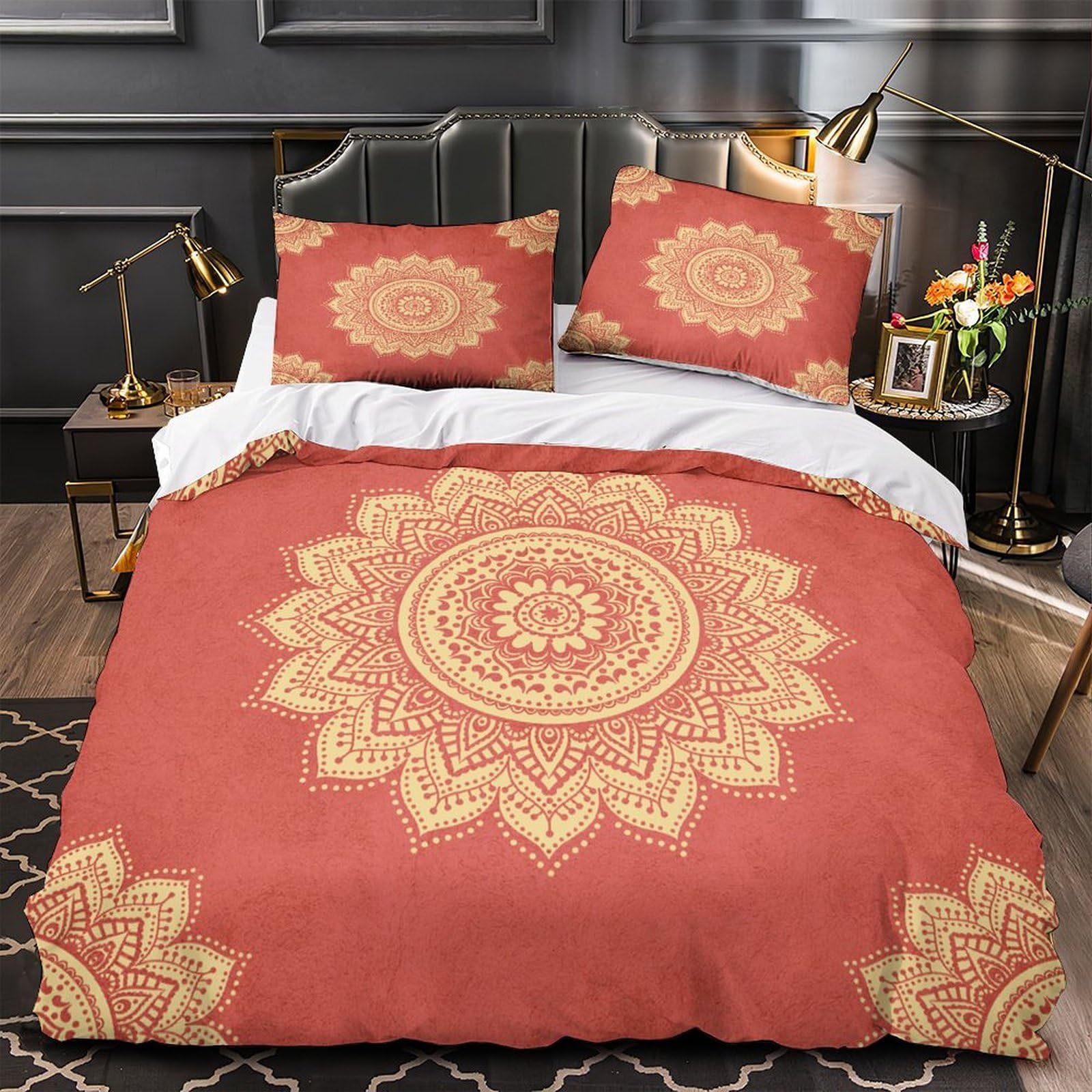 Housse de couette mandala hypoallergénique et légère pour un sommeil sain sans acariens