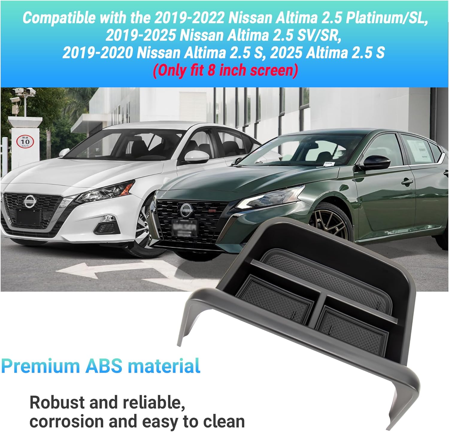 Center Console Organizer Dashboard Tray Compatible with 2019-2025 Nissan Altima 2.5 (Platinum/SL/SR/SV/S) Screen Accessories, Dashboard Storage Box (Only Fit 8 inch Screen)