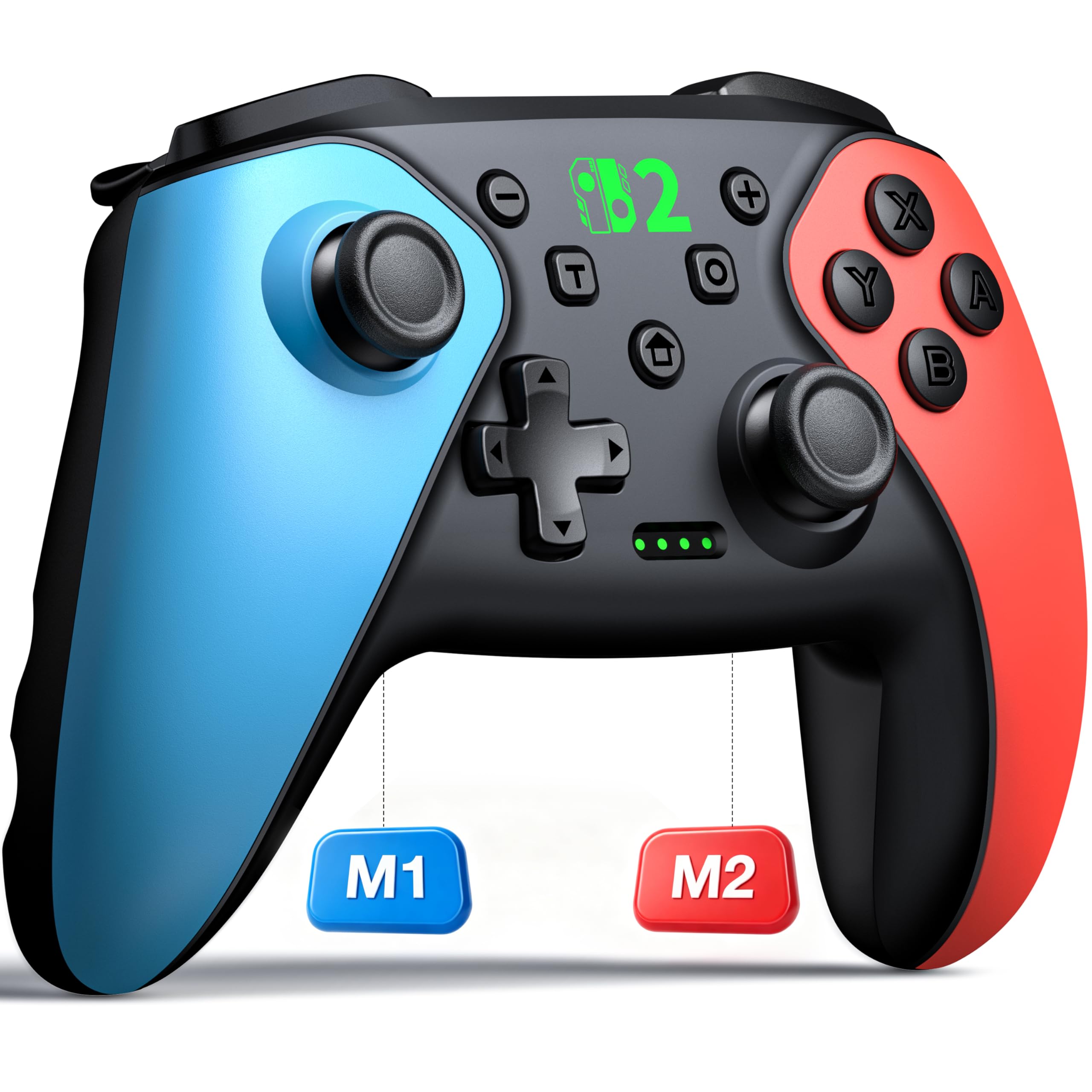 Wireless Pro Controller für Switch 2/Switch 1/Lite/OLED/Android/IOS/PC, Gamepad mit Programmierbar/6-Achsen Gyroskop/Dual Vibration/Turbo/1000mAh Akku, Ergonomisch Gestalteter Präzise Joystick - 1