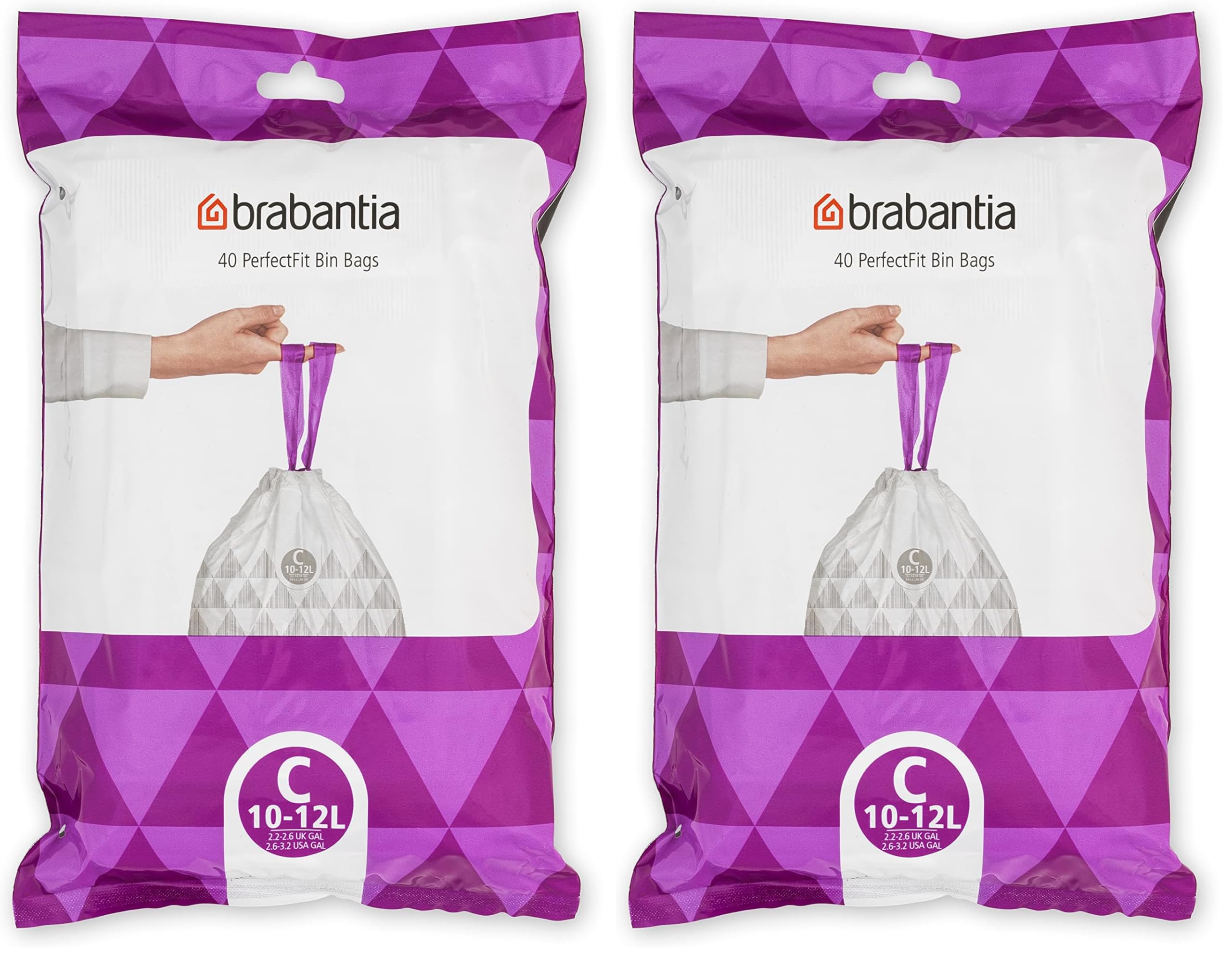 Brabantia PerfectFit Bin Liners (Size G/23-30 Litre) Thick Plastic Trash Bags with Tie Tape Drawstring Handles (40 Bags) — view 33