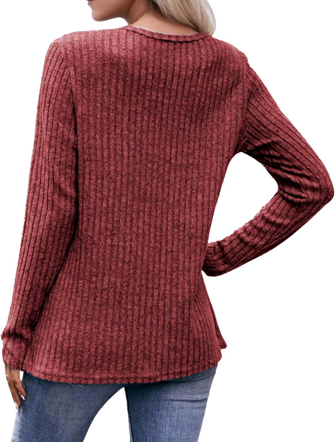 Buauty Womens Long Sleeve Shirt Tunics Tops For Fall Winter Spring, Lightweight Tunic Sweaters For Leggings Loose Fit Dressy Crew Neck Pullover Basic Sweaters For Women 2024 - Image 4