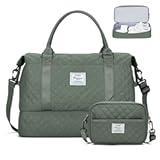 Weekender Bags for Women&comma; Carry-On Personal Item Bag&comma; Overnight Travel Duffel Bag with Shoes Compartment &Trolley Sleeve