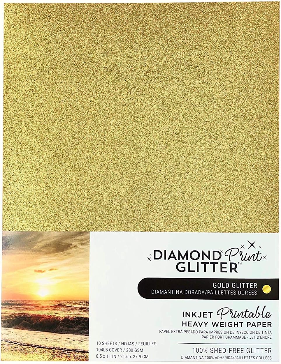 Inkjet Printable Gold Glitter Paper