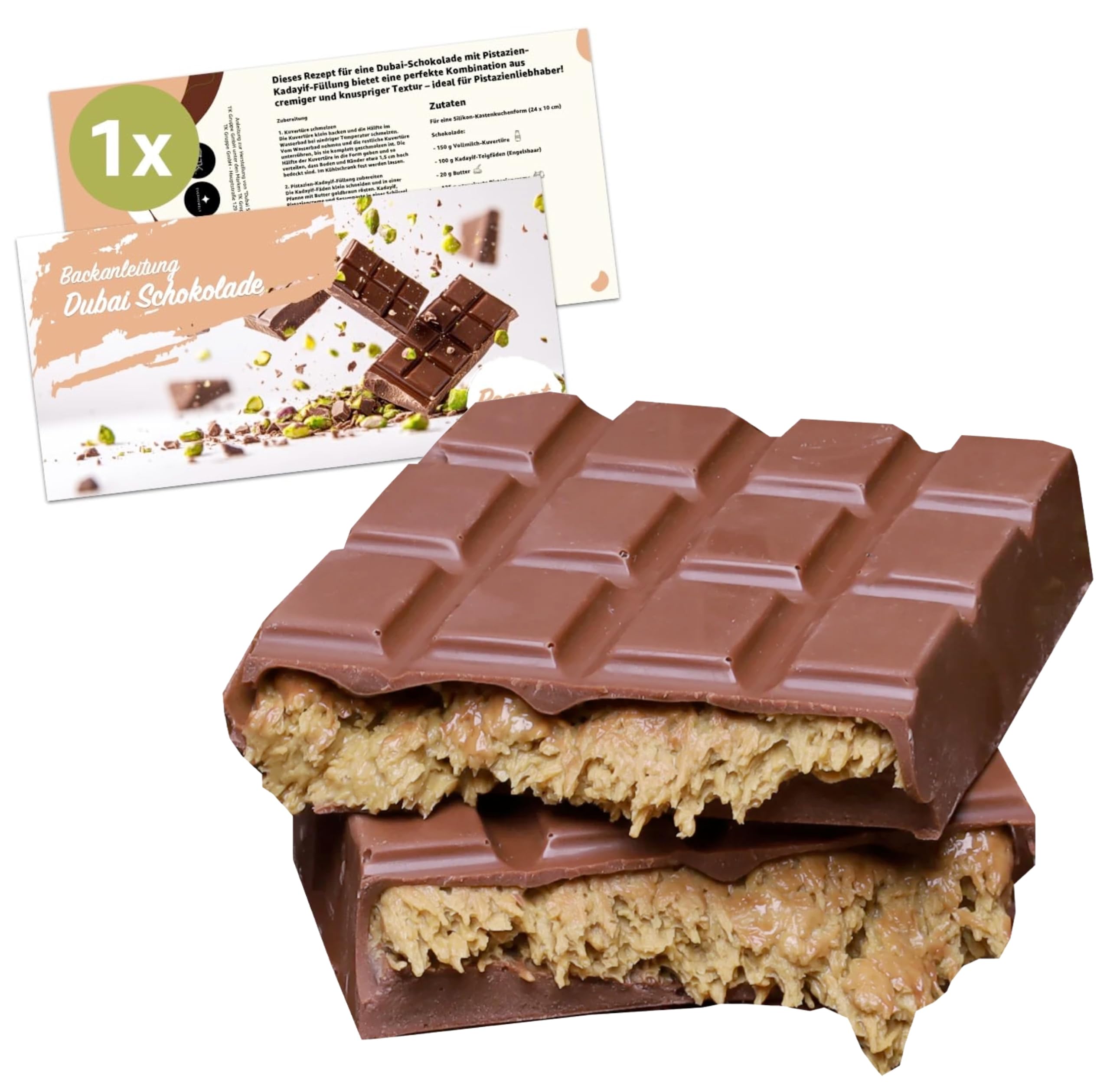 Dubai Chocolate 100 g mlecznej czekolady z pistacjami i Kanufa Kadayif