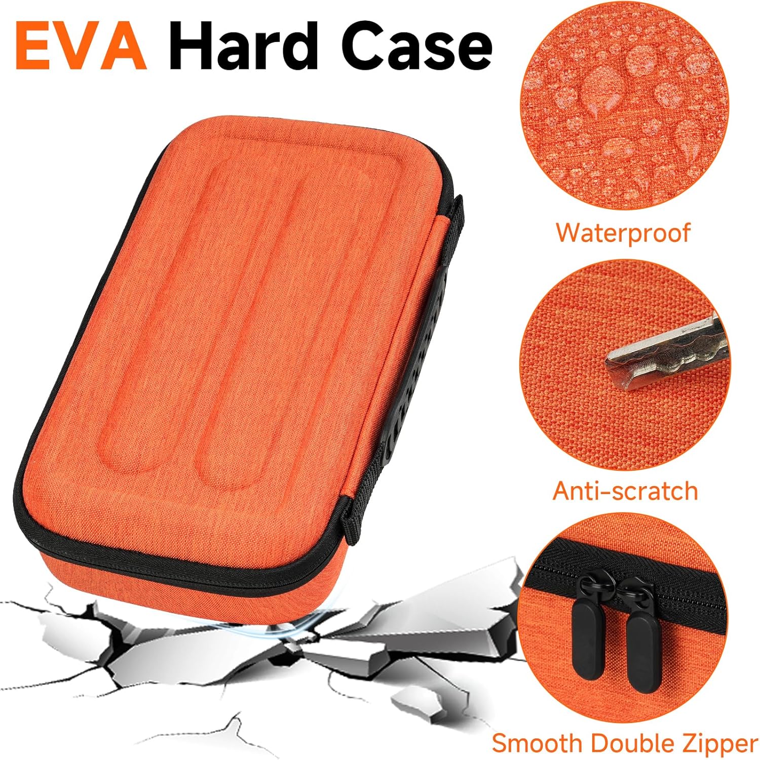 Wireless Microphone Case Compatible with JBL PartyBox Wireless Mic - 2X Digital Wireless Microphones,Protable Mic Travel Bag Storage Box for Receivers,Adapters,AA Batteries,Charger,Orange(Box Only) - Image 5