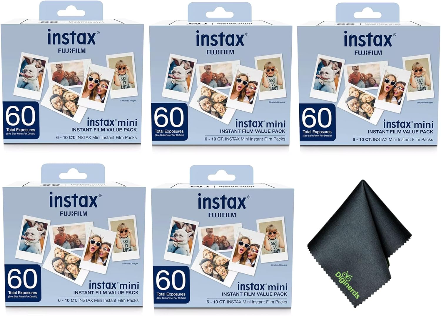 Fujifilm Instax Mini Value Pack Instant Film (120 Exposures) Bundle with Microfiber Cleaning Cloth