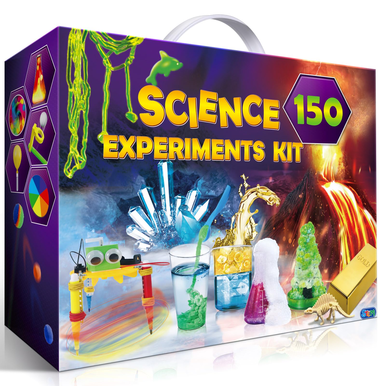 UNGLINGA 150 Experiments Science Kits for Kids Age 3-5-6-8-10-12, STEM Project Educational Toys for 3 5 6 7 8 9 10 12 Years Old Boys Girls Birthday Gift Ideas-image-1