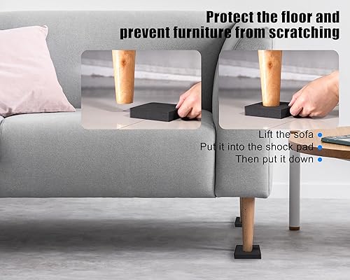 Miniatura 6 de MyLifeUNIT Almohadillas de EVA que absorben los golpes, protector antivibración para lavadora, secadora, cinta de correr (paquete de 8)