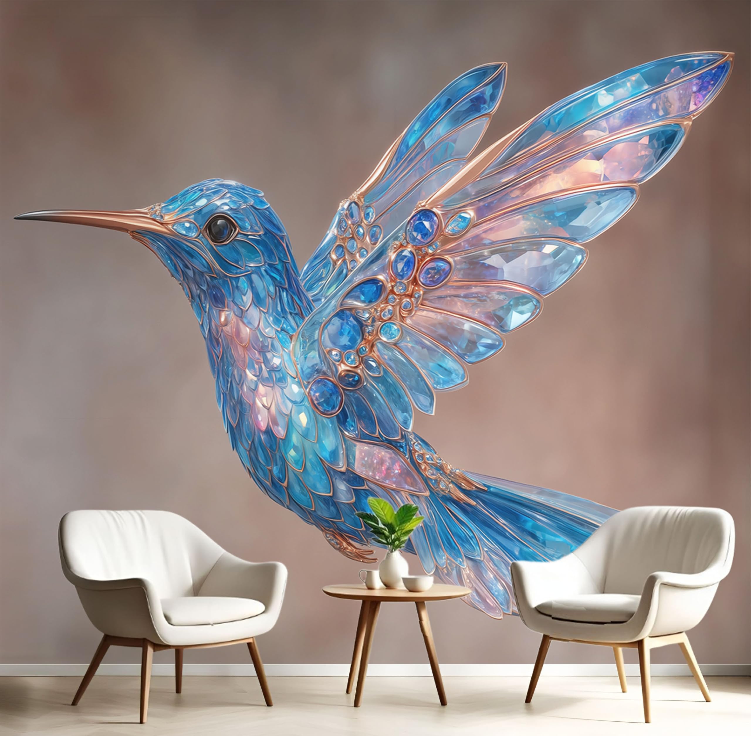 Papier peint colibri fresque murale 350x256cm pour chambre et salon moderne