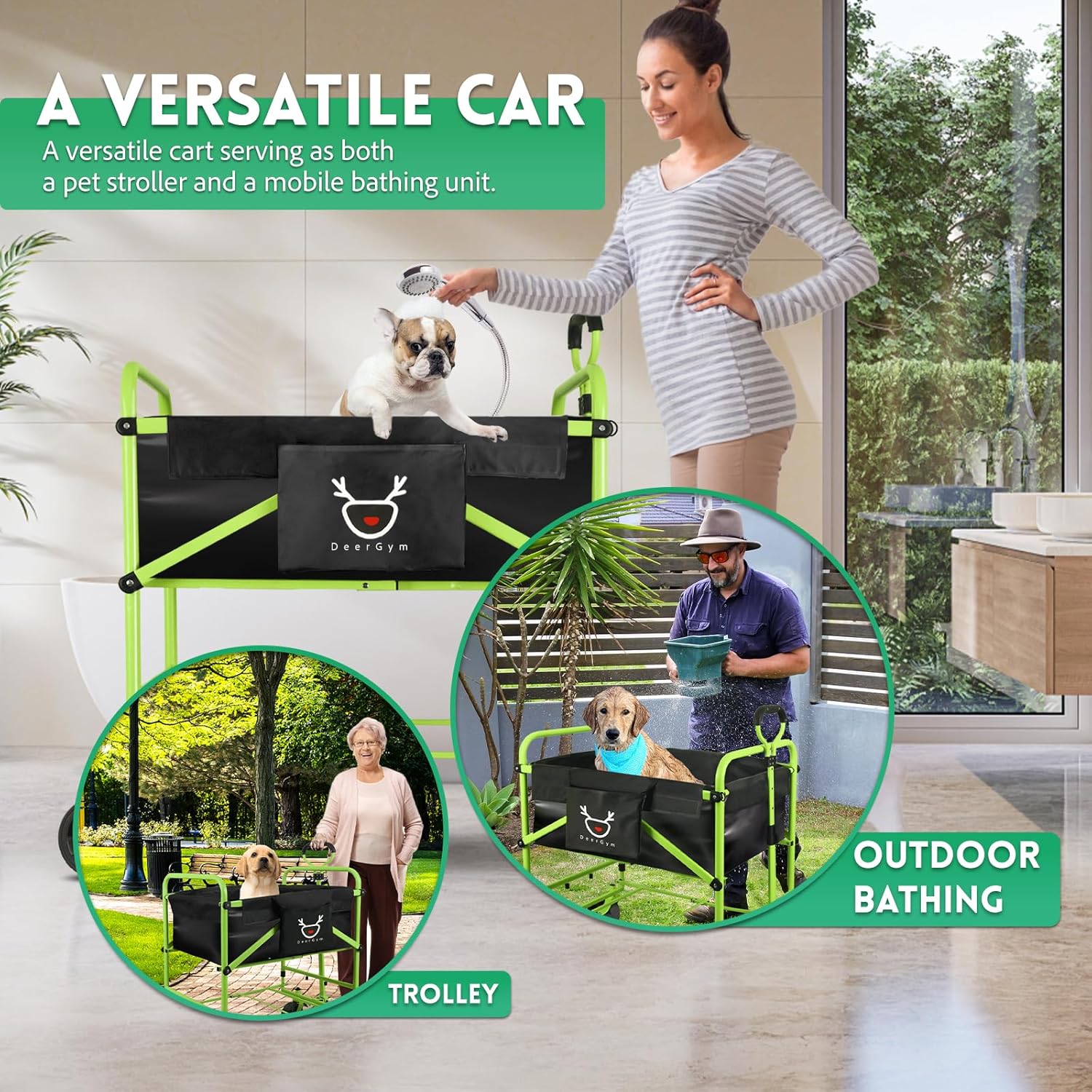 Pamper Your Pets: The Ultimate 2-in-1 Dog Bathtub and Stroller!