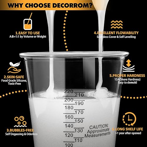 Miniatura 3 de Kit de fabricación de moldes de silicona, goma de silicona líquida elástica de 170 onzas, 15 A con bombas para hacer moldes, fundición, silicona