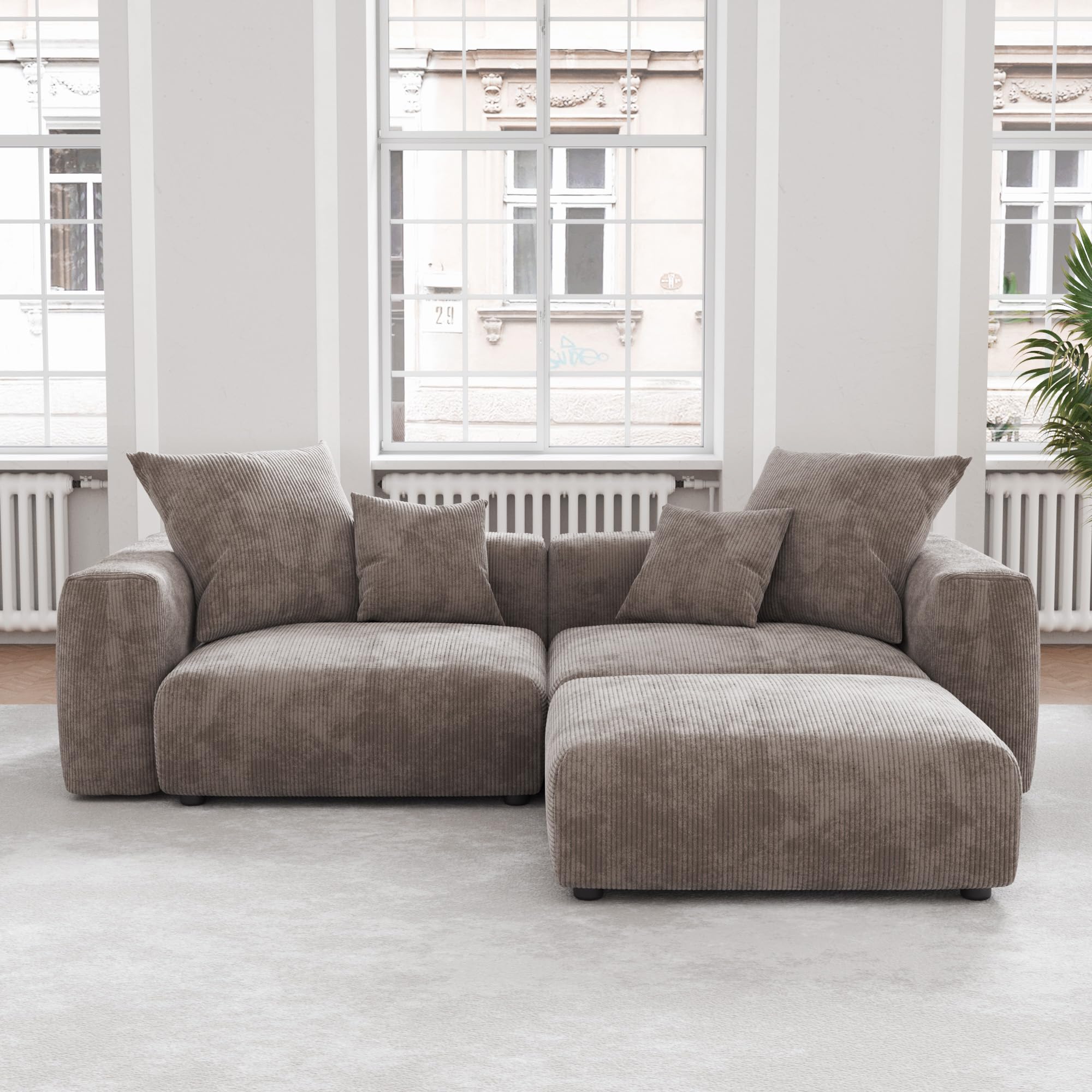 Amazon.com: WJShome Modular Sectional Couch Sofa with 4 Pillows 