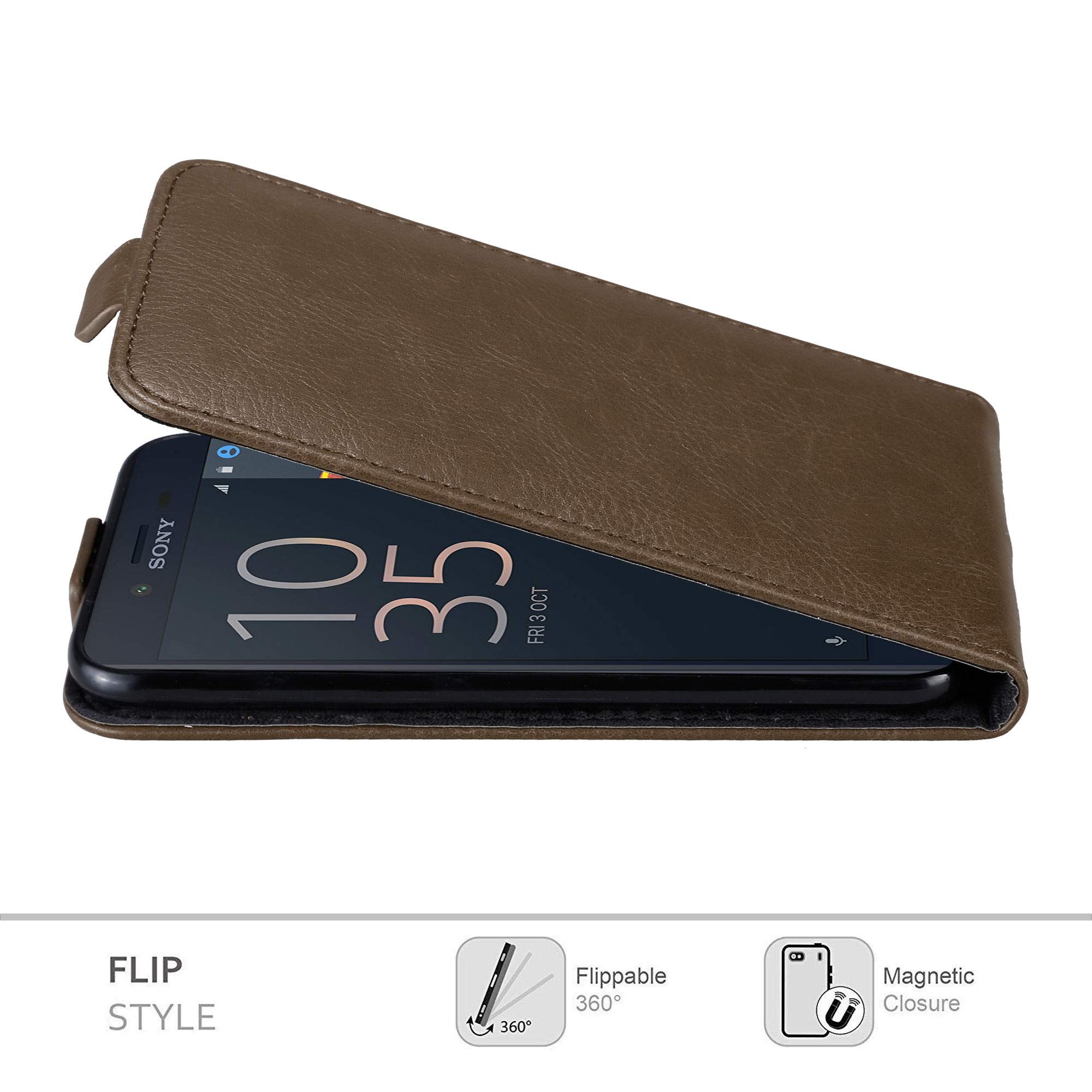 Cadorabo Cover For Sony Xperia XZ2 COMPACT Case In BORDEAUX PURPLE With Magnetic Closure