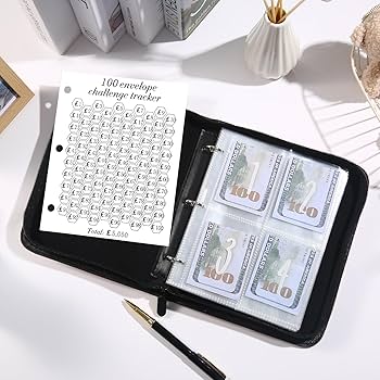 100 Envelope Challenge Binder, Money Saving Wallet Savings Binder With