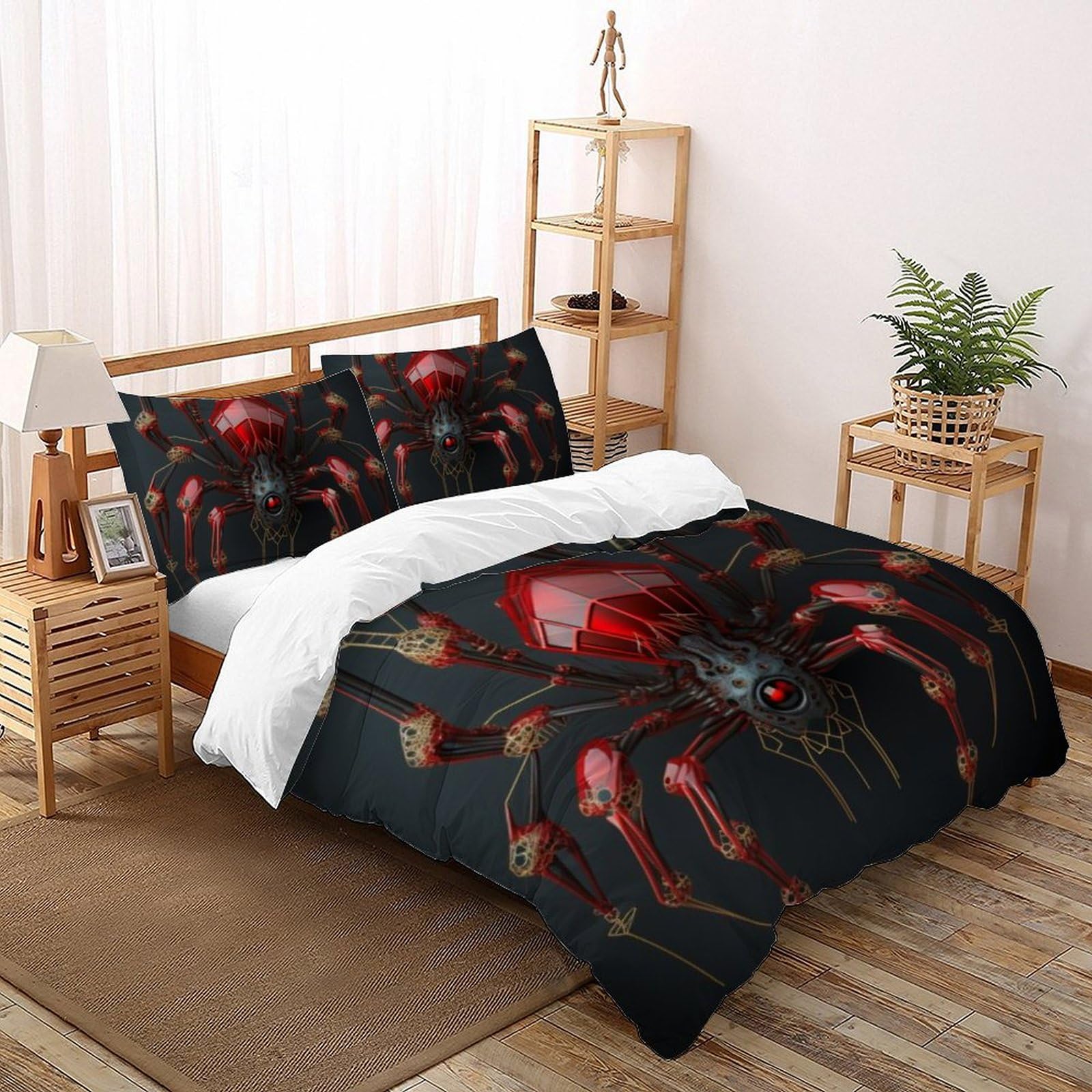 Housse de couette King imprimé 3D animaux pour chambre d'enfant