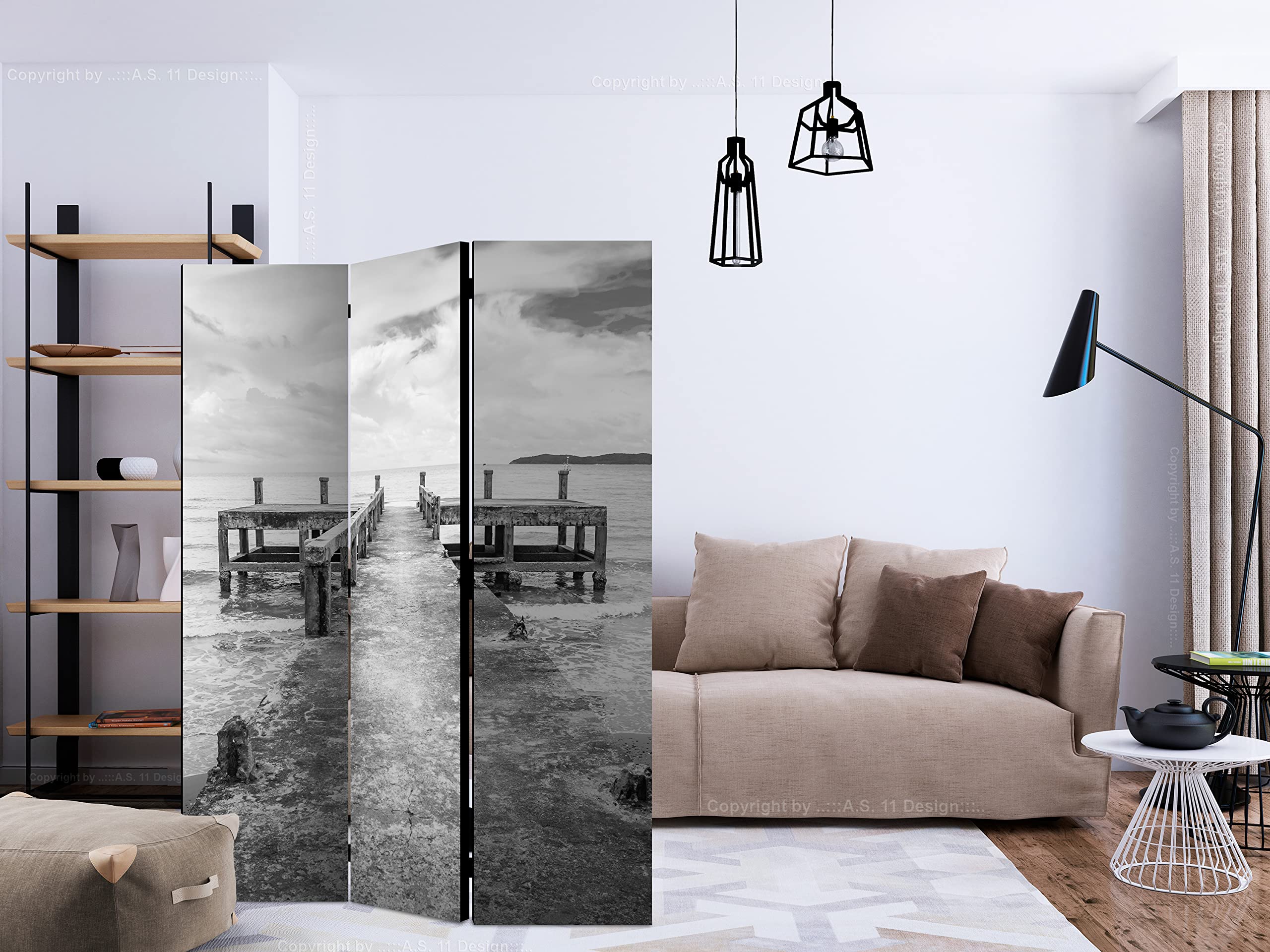 Murando Paravent Intérieur 3 Panneaux 135x172 Cm - Séparateur De Pièce Forêt Arbres Paysage