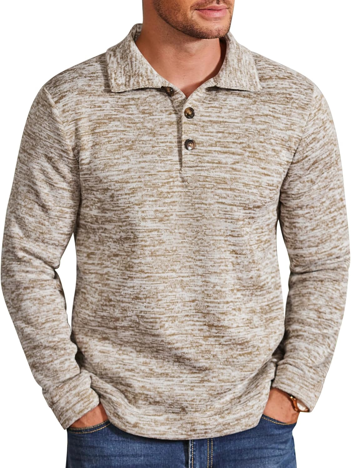 COOFANDY Men's Casual Slim Fit Pullover Sweater Knitted Thermal Sweatshirt