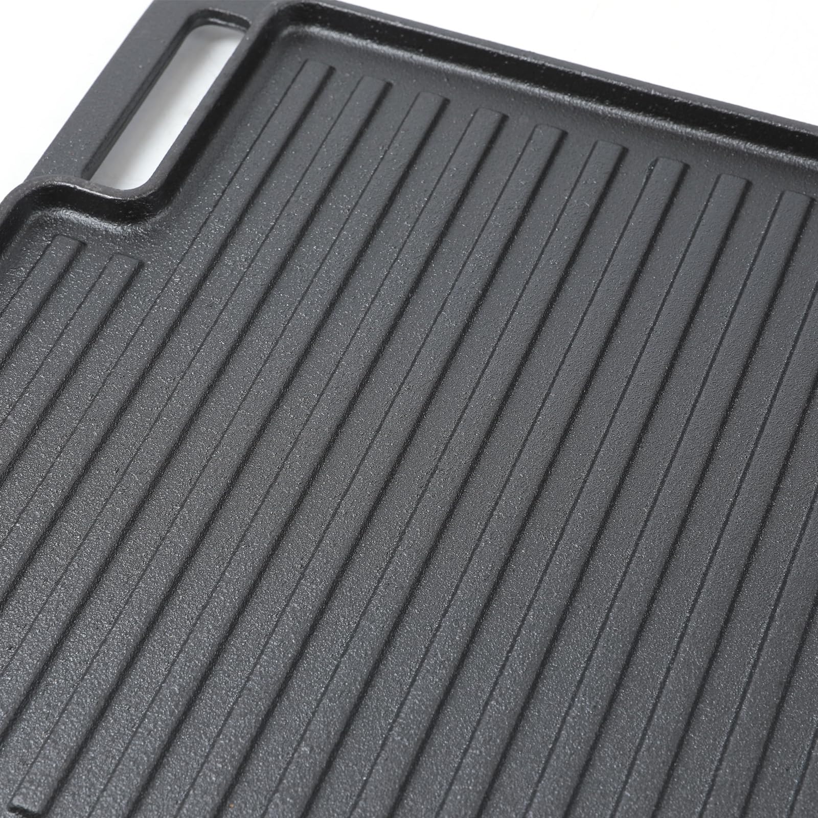 Plancha de hierro fundido 2 en 1 reversible 18 pulgadas x 10 pulgadas 5