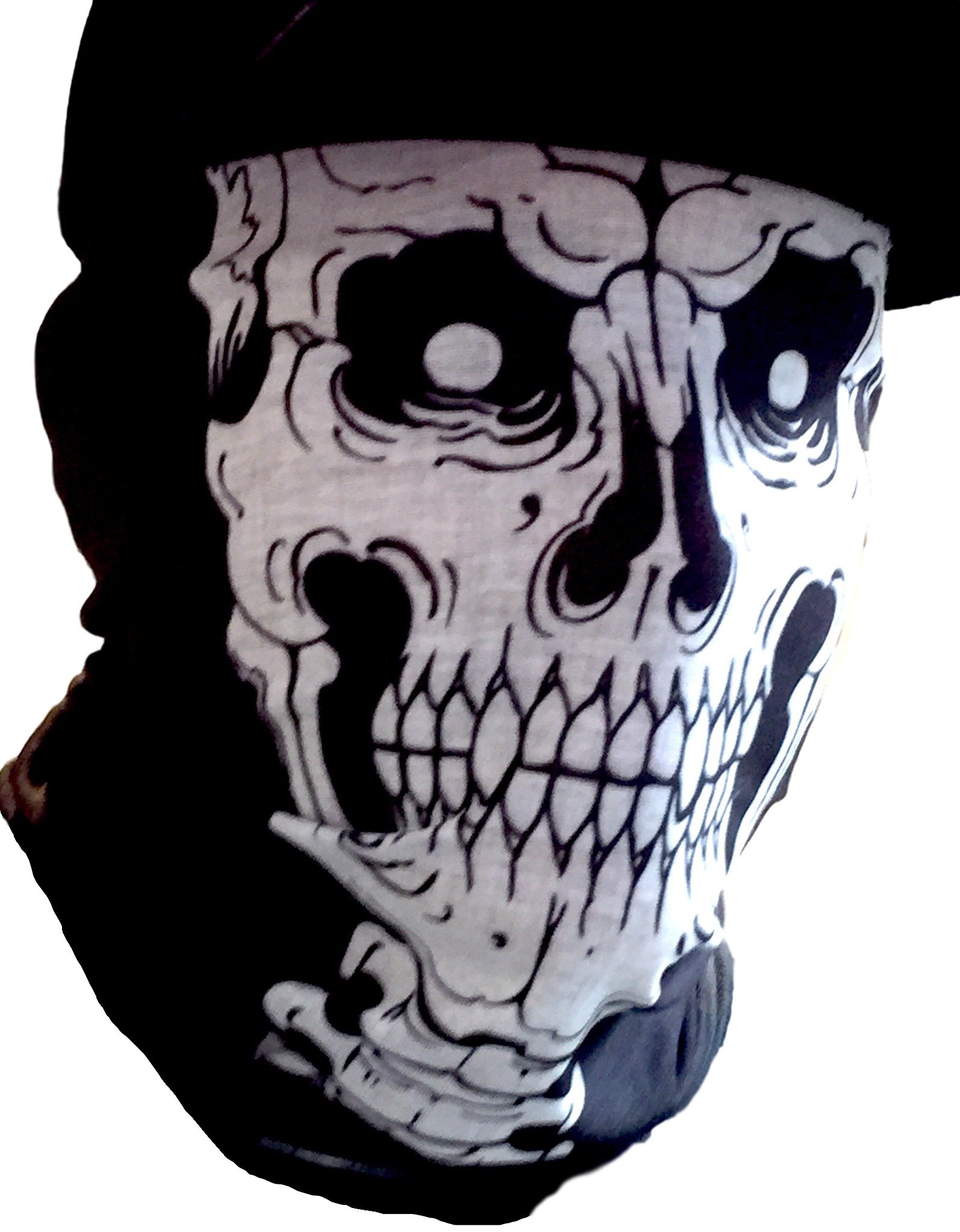 My Skull Store My Skull Store Unique Zombie Skeleton Skull Head Jaw Bones with Neck Vertebrae Bones Print Seamless Tubular Face Mask Wind Ski Biker Bandana