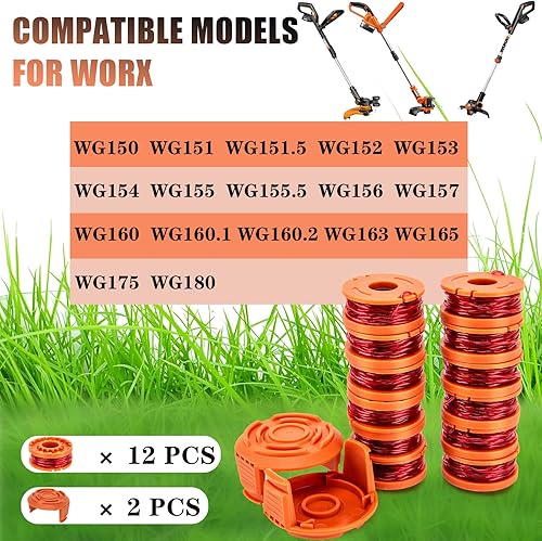 Miniatura 2 de Wa0004 Carrete para bobinas de repuesto Worx Wa0004, carrete de línea de 10 pies 0.065 pulgadas para cuerda Worx Weed Eater, carrete de línea de