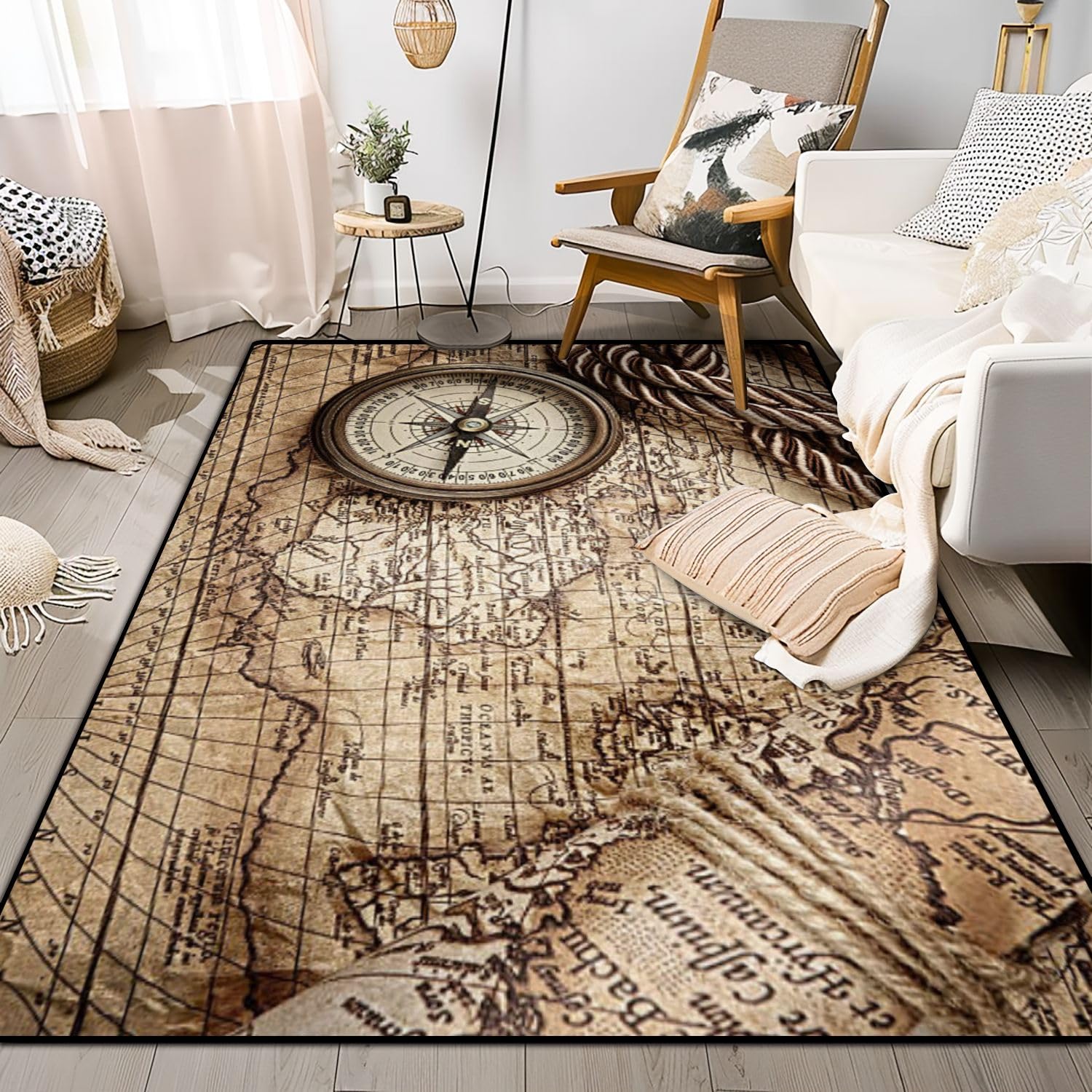 Amazon.com: Area Rug Non-Slip Rug Vintage Marine Still Life