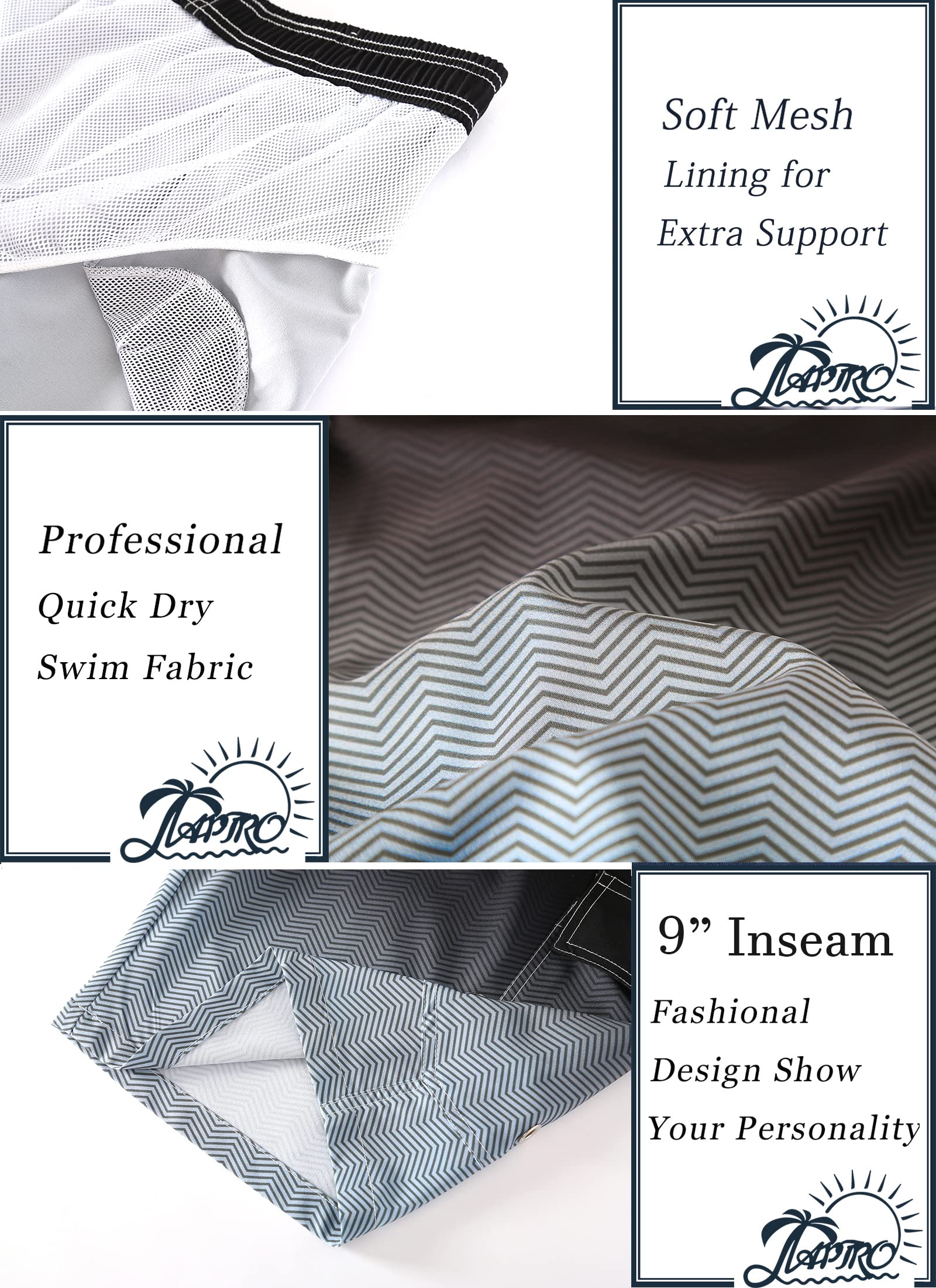 APTRO Costumi Pantaloncini da Bagno Uomo Mare Surf Piscina Stampa Hawaiana Estiva Grande Asciugatura Rapida con Fodera in Rete