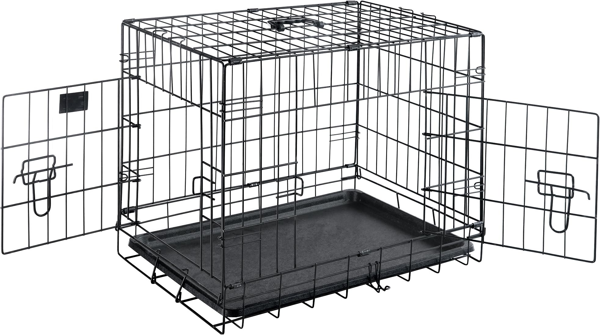 Pet Trex PT2300 24" Folding Pet Crate Kennel All Metal Cage for Dogs, Double Door