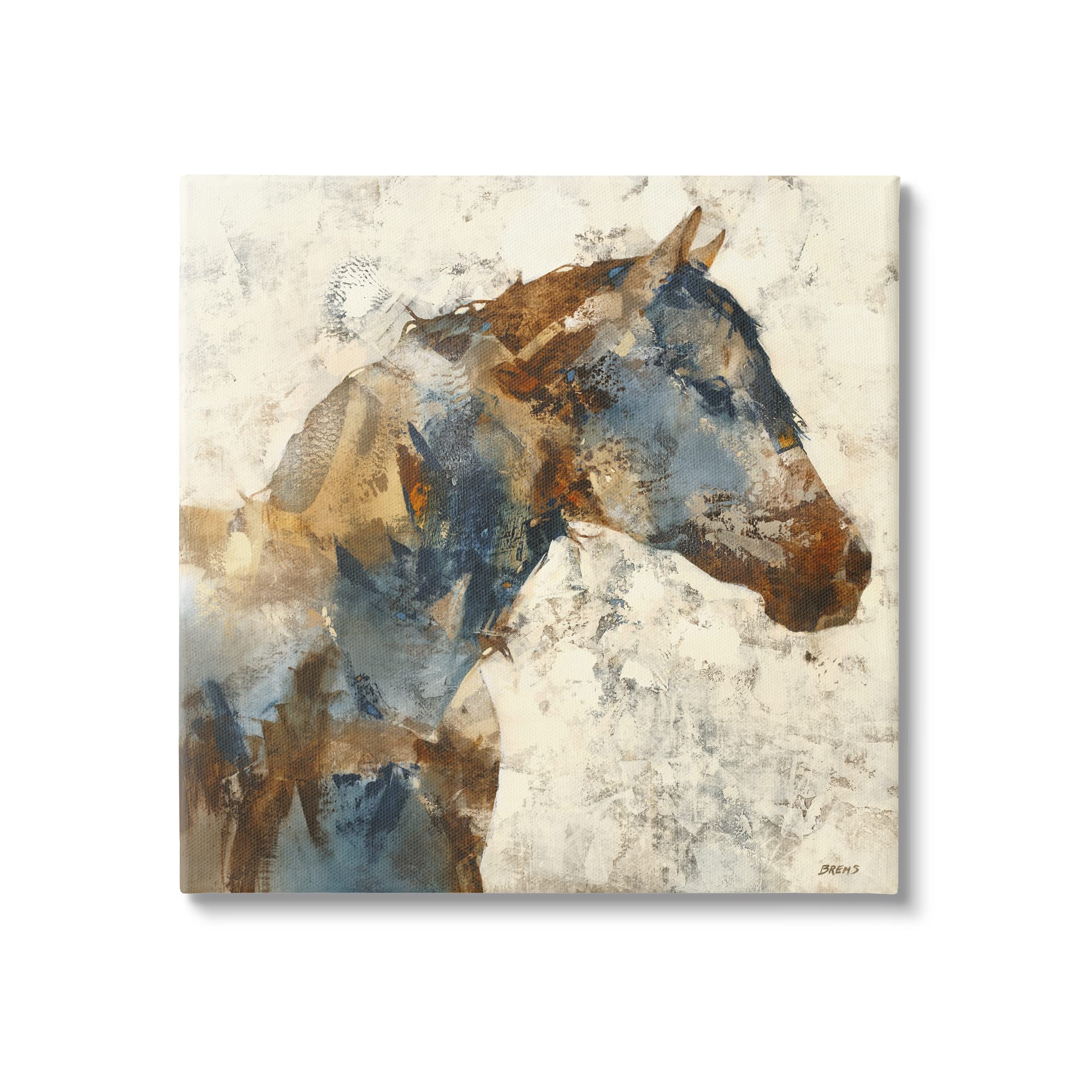 Stupell Industries Abstract Horse Layered Blocked Strokes Earth Tones Canvas Wall Art, Design By Scott Brems