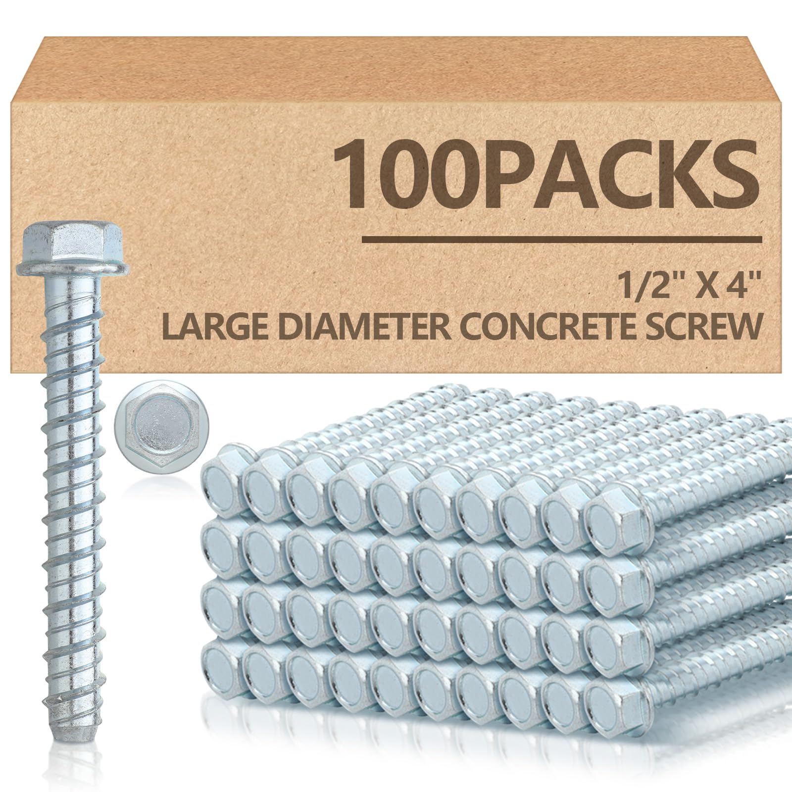 Concrete Anchors & Screws - 50 Pack -12 Concrete Anchors & Screws - 50 Pack -12