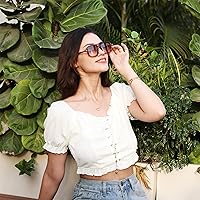 Vista 120 de Feisedy - B2622 - Lentes de sol estilo aviador, cuadrados, clásicos de los años 70, unisex, con montura clásica retro y elegante, UV400 Marco