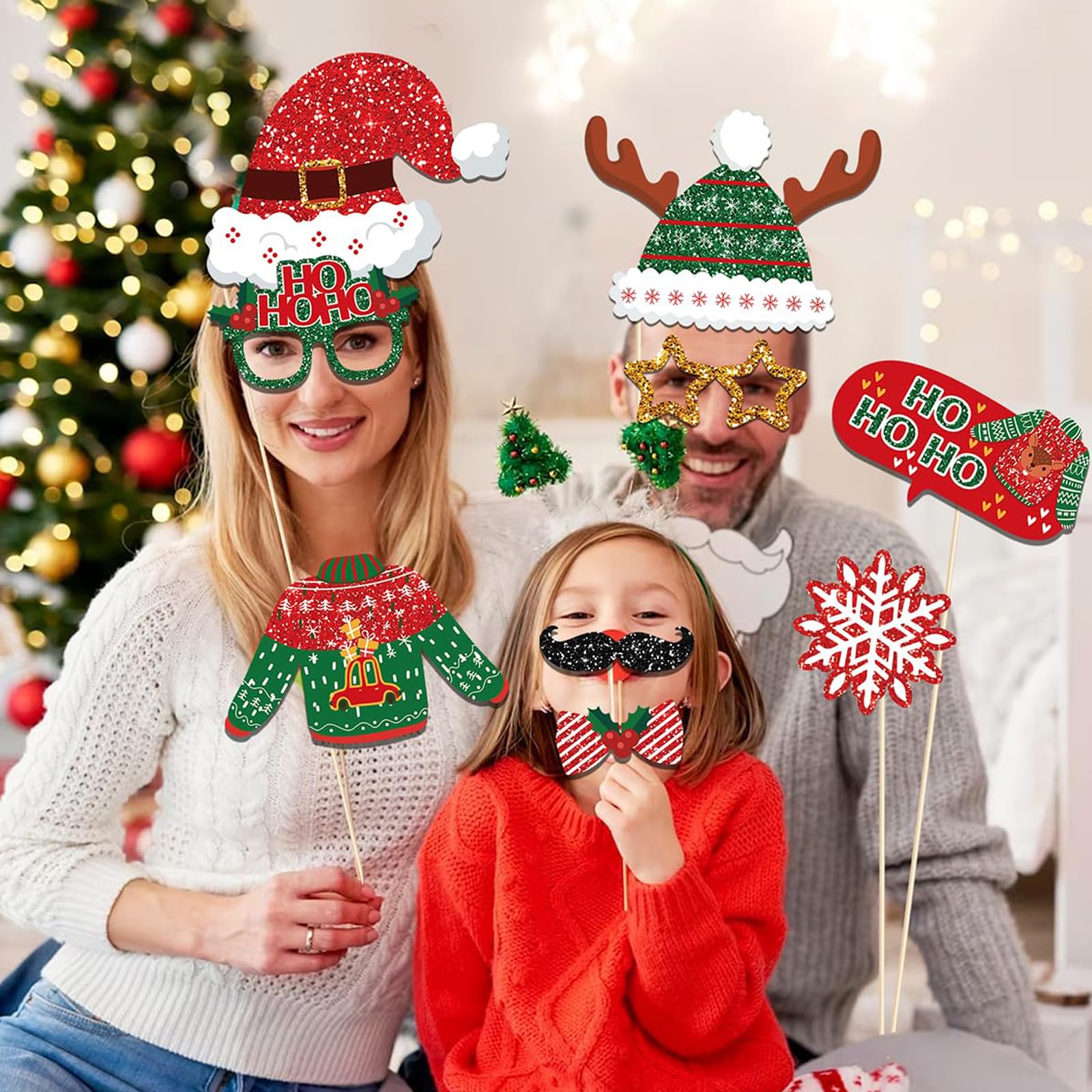 60-teiliges Foto Booth Set - Lustige Photo Requisiten Für Party, Hochzeit & Geburtstag