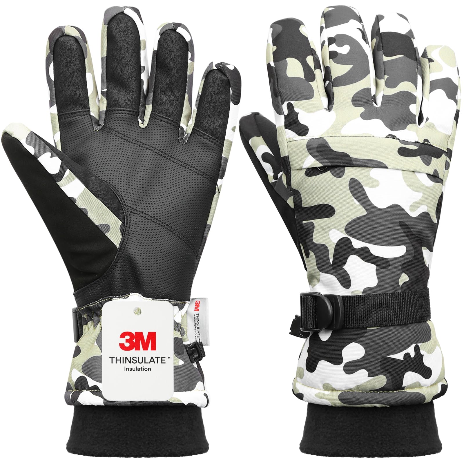 Ski Gloves,Snow Gloves Waterproof Winter Warm Cold Weather Touchscreen Gloves for Parent&amp; Child Kids Skiing,Snowboarding
