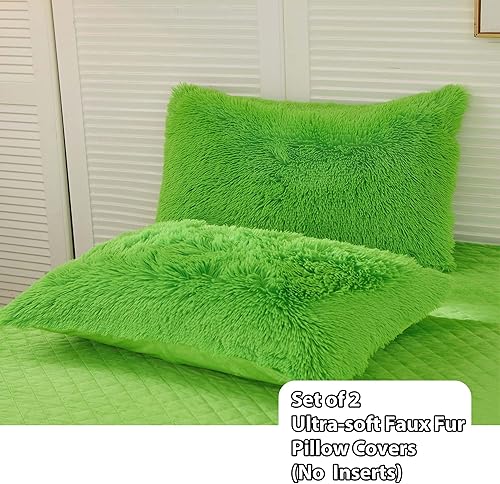 Miniatura 2 de LIFEREVO Paquete de 2 fundas de almohada de pelo sintético lanudo de 20 x 26 pulgadas, fundas de almohada decorativas esponjosas con cierre de