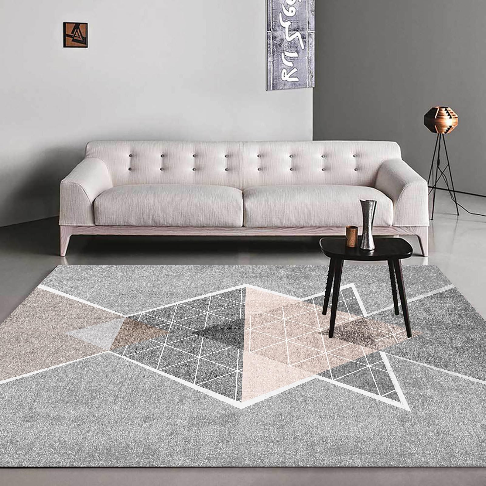 Moderne Tapis Salon 120 X 200 CMmotif de Fond Gris Tapis Decoration Salon Chambre Canapé Salles de Jeux Table de Cuisine 120x200cm