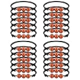 MIAHART Basketball Bracelet 24 Pcs Adjustable Sports Theme Bracelets for Boys Girls Sports Party Favors