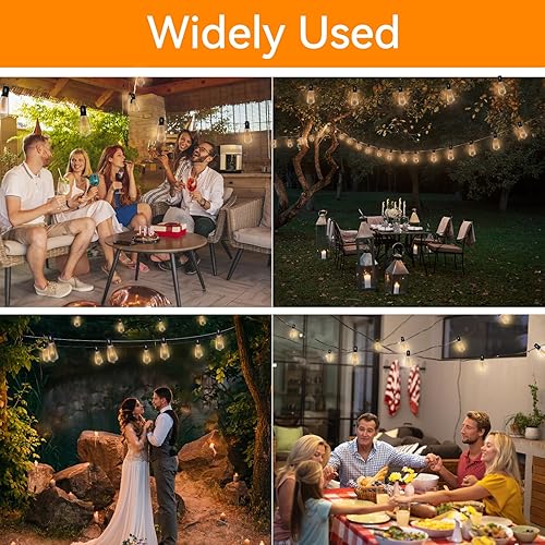 Miniatura 5 de Paquete de 10 bombillas Edison ST40 de repuesto de bombilla de vidrio transparente, bombillas de base de tornillo E17 de 7 W para tira de luces al