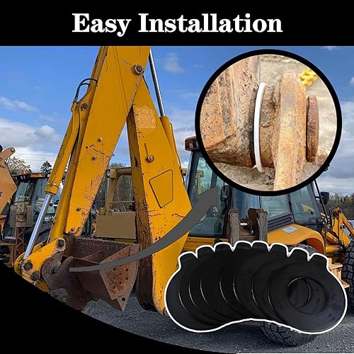 Miniatura 5 de Kit de espaciadores de 8 x 50 mm para pinzas de excavadora y minicargadora de dirección de 2 mm de espesor. Compatible con Cat, Bobcat, Deere,