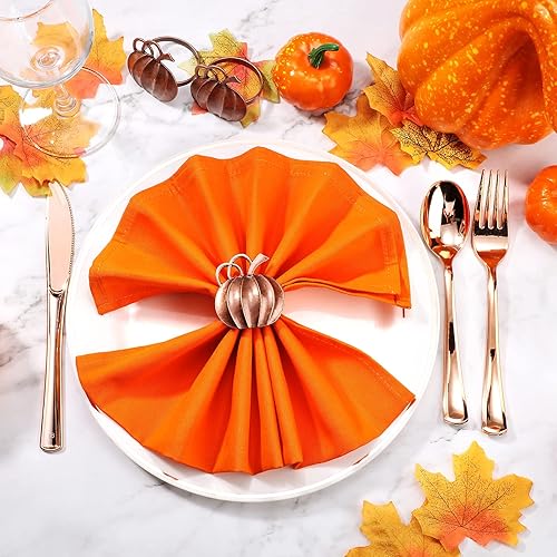 Miniatura 5 de Servilleteros y servilleteros de tela de Acción de Gracias, servilleteros y servilleteros de otoño, mesas de cena de Halloween, servilletas de