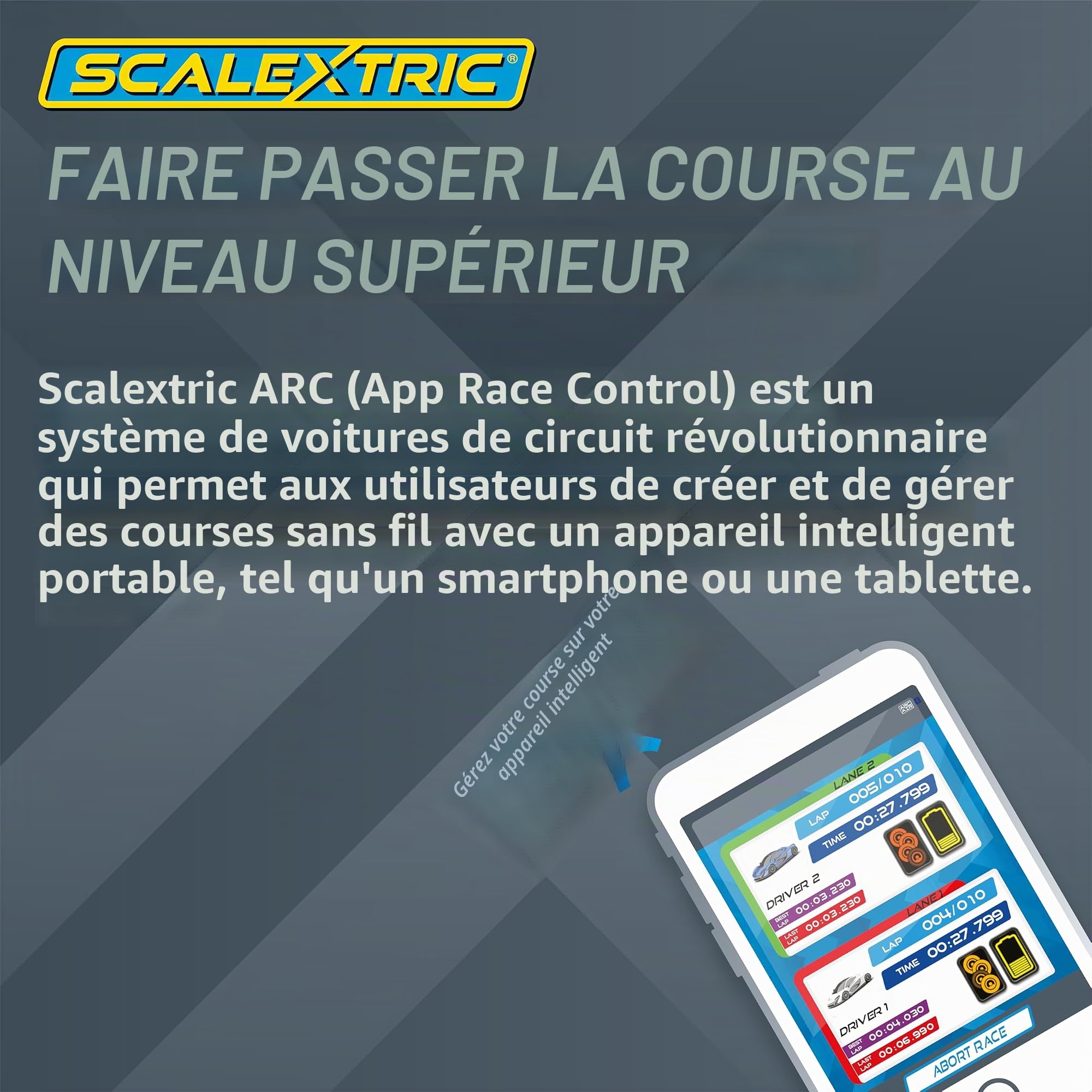 Scalextric Ensembles de Pistes de Course numériques pour Enfants – Arc AIR : World GT Race Set – Circuit de Course électrique contrôlé par Application pour Enfants à partir de 8 Ans, Pistes de Course