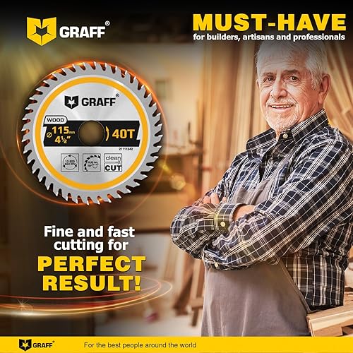 Miniatura 5 de Juego de hojas de sierra circular para amoladora angular de 4-1/2 pulgadas para madera, madera contrachapada, laminado, paneles de yeso, plástico,