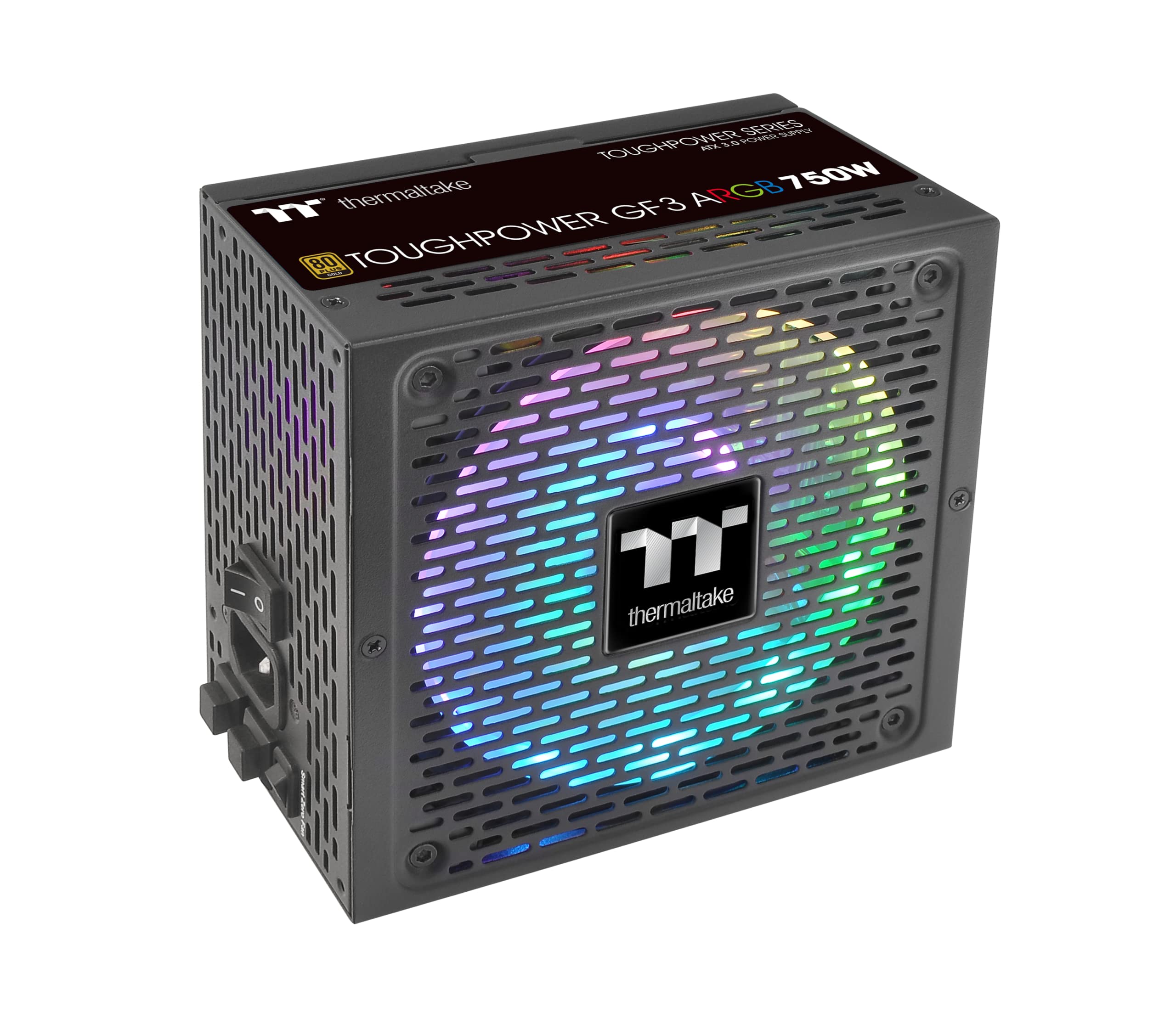 Thermaltake Toughpower GF3 ARGB 750W | Alimentation PC ATX 3.0 | PCIe Gen 5.0 | 80-Plus Gold | entièrement modulaire | Ventilateur Silencieux 140 | Certifié UE | Noir