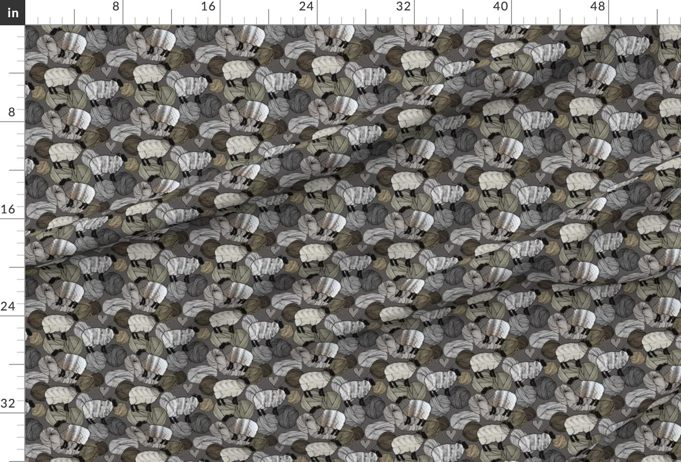 Spoonflower Fabric - Sheep Balls Fisherman Sweater Ireland Irish Cute Neutral Black Farm Printed on Minky Fabric by The Yard - Sewing Baby Blankets Quilt Backing Plush